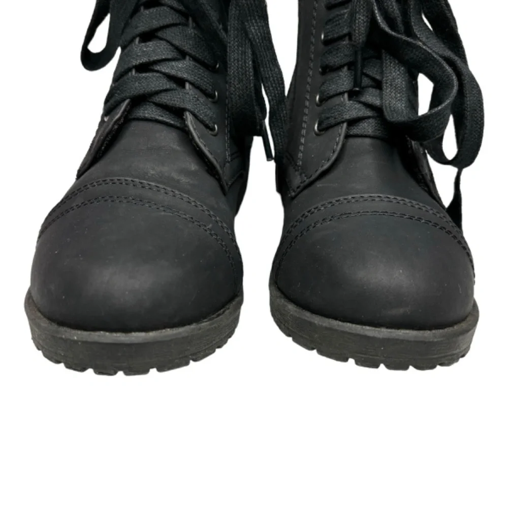 SO American Heritage Ivy Boots‎ Black Girls Size 12 Side Easy Zip Combat Boots